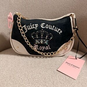 Juicy Couture Mini Purse Shoulder Bag with Gold Chain Strap NEW